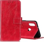 Voor Galaxy M10s Retro Crazy Horse Texture Horizontale Flip Leren Case met Houder & Kaartsleuven & Fotolijst & Portemonnee (Rood)