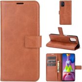 Voor Samsung Galaxy M51 Retro Kalfspatroon Gesp Horizontale Flip Leren Case met Houder & Kaartsleuven & Portemonnee (Lichtbruin)