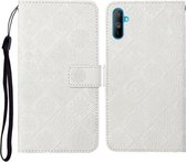 Voor OPPO Realme C3 Etnische Stijl Reliëfpatroon Horizontale Flip Leren Case met Houder & Kaartsleuven & Portemonnee & Lanyard (Wit)