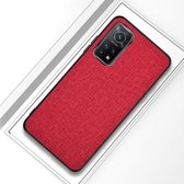 Voor Xiaomi Mi 10T Pro 5G schokbestendige stoffen textuur PC + TPU beschermhoes (rood)