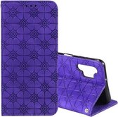 Voor Samsung Galaxy A32 5G Lucky Flowers Embossing Pattern Magnetische horizontale flip lederen tas met houder & kaartsleuven (paars)
