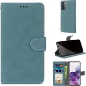 Voor Samsung Galaxy S21 Plus 5G Retro Frosted Horizontale Flip PU lederen tas met houder & kaartsleuven & portemonnee & fotolijst (blauw)