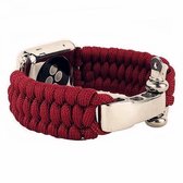 Voor Apple Watch Series 5 & 4 40 mm / 3 & 2 & 1 38 mm Paraplukoord Nylon gevlochten riem (rood)
