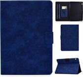 Voor Huawei MediaPad T5 koeienhuid textuur horizontale flip lederen tas met houder en kaartsleuven (blauw)