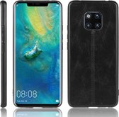 Voor Huawei Mate 20 Pro schokbestendig naaien koe patroon huid PC + PU + TPU Case (zwart)