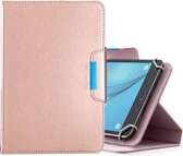 Voor 7 inch tablets universele effen kleur horizontale flip lederen tas met kaartsleuven & houder & portemonnee (rose goud)