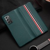 Voor Samsung Galaxy Z Fold2 5G Exclusive Series Carbon Fiber Texture Horizontale Flip PU Leather Case (Groene Strips)