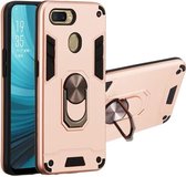 Voor OPPO A5s & A7 2 in 1 Armor Series PC + TPU beschermhoes met ringhouder (roségoud)