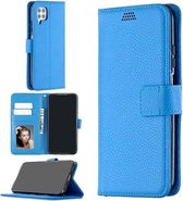 Voor Huawei P40 Lite Litchi Texture Horizontale Flip Leren Case met Houder & Kaartsleuven & Portemonnee & Fotolijst (Blauw)