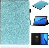 Voor Huawei MediaPad M5 lite Glanzend Glitter Poeder Horizontale Flip Leren Case met Houder & Kaartsleuf & Slaap / Wekfunctie (Blauw)