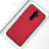Voor Xiaomi Redmi 9 schokbestendige doektextuur PC + TPU beschermhoes (rood)