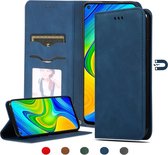 Voor Redmi Note 9 / Redmi 10X 4G Retro Skin Feel Business Magnetische horizontale flip lederen tas (marineblauw)