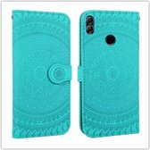 Voor Huawei Enjoy 9s Pressed Printing Pattern Horizontale Flip PU Leather Case met houder & kaartsleuven & portemonnee & & Lanyard (grasgroen)