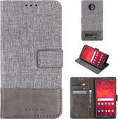 Voor Motorola Moto Z3 Spelen MUXMA MX102 Horizontale flip canvas lederen tas met standaard & kaartsleuf & portemonnee-functie (grijs)