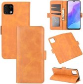 Voor Huawei Enjoy 20 Dubbelzijdige magnetische gesp Horizontale flip lederen tas met houder & kaartsleuven & portemonnee (geel)