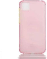 Voor Huawei Y5p Color Button Doorschijnend Frosted TPU Vierhoekige Airbag Schokbestendige Case (Roze)