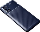 Voor OPPO Realme X7 koolstofvezel textuur schokbestendig TPU-hoesje (blauw)