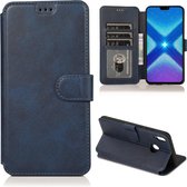 Voor Huawei Honor 8X Kalf Textuur Magnetische Gesp Horizontale Flip Leren Case met Houder & Kaartsleuven & Portemonnee & Fotolijst (Blauw)