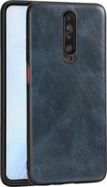 Voor Xiaomi Redmi K30 Crazy Horse Textured Kalfsleer PU + PC + TPU Case (Blauw)