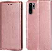 Voor Huawei P30 Pro PU + TPU Gloss Oil Effen Kleur Magnetische Horizontale Flip Leren Case met Houder & Kaartsleuf & Portemonnee (Rose Goud)