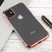 Voor iPhone 11 transparante TPU anti-drop en waterdichte mobiele telefoon beschermhoes (rose goud)