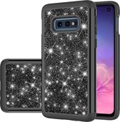 Voor Samsung Galaxy S10e Glitterpoeder Contrast Skin Schokbestendig Silicone + PC-beschermhoes (zwart)