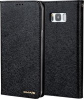 Voor Galaxy S8 + CMai2 zijde textuur horizontale flip lederen tas met houder & kaartsleuven & fotolijst & portemonnee (zwart)