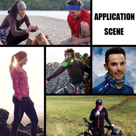 Mens en dames gebruiken de col warmer in verschillende outdoor activiteiten.