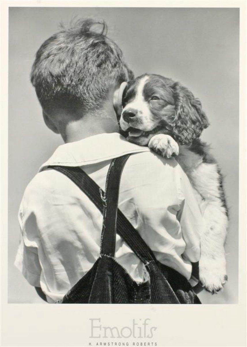 Catch Projecten Poster - Puppy Love - H. Armstrong Roberts - Zwart/Wit - Fotografie - Jaren 80
