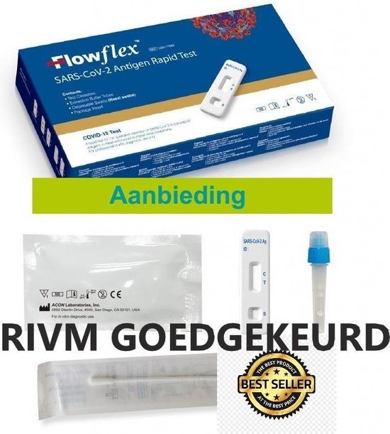 10 x Flow Flex COVID Sneltest - Antigen Rapidtest - Ondiepe sneltest - RIVM goedgekeurd