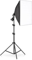 Grandecom® Pro Softbox Studiolamp - Met Statief - Diffuser - 20W - Gloeilamp en Draagtas - 50x70 cm - 200cm hoog - Zwart