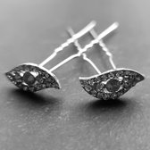PaCaZa - Moderne Zilverkleurige Hairpins met Diamantjes - Oog - 5 stuks