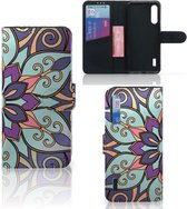 Mobiel Bookcase Xiaomi Mi A3 Smartphone Hoesje Purple Flower