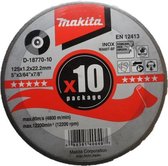 Makita 10 disques à tronçonner 125x1.2x22.23mm INOX: D-18770-10