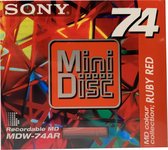 Sony minidisc 74min MDW-74AR colour collection Ruby Red recordable