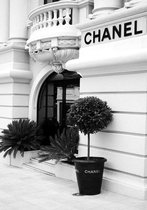 Chanel Store Aluminium 70x100 cm luxury zwart wit wanddecoratie