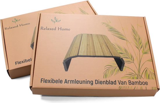 Relaxed Home Armleuning Dienblad Bamboe - Flexibel Dienblad Antislip - Armleuning Organizer - Relaxed Home