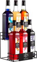 Flessenrek - Zwart - 6 flessen - Wijnrek -  Metaal - Display rek - 100 cl flessen - Flessen houder - Flessenrek - Siroop rek - Modern - Wijnflessenrek