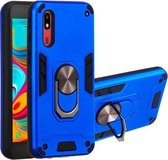 Voor Samsung Galaxy A2 Core 2 in 1 Armor Series PC + TPU beschermhoes met ringhouder (donkerblauw)