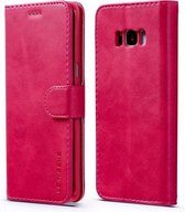 Voor Galaxy S8 Plus LC.IMEEKE Horizontale lederen flip-hoes met kalfsleer, met houder en kaartsleuven en portemonnee (rozerood)