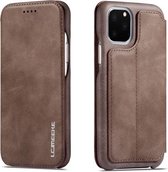 Voor iPhone 11 Hon Ancient Series lederen tas met kaartsleuven en houder en portemonnee (koffie)