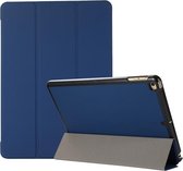 3-vouwen Skin Texture Horizontale Flip TPU + PU lederen tas met houder voor iPad 9.7 (2018) / 9.7 (2017) / air / air2 (marineblauw)