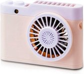 Draagbare mini-USB-oplader Cameraventilator Hangende nek Kleine ventilator (roze)