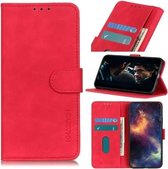 Voor Samsung Galaxy A02 KHAZNEH Retro textuur horizontale flip lederen tas met houder & kaartsleuven & portemonnee (rood)