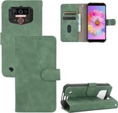 Voor Oukitel WP5 Effen Kleur Huidgevoel Magnetische Gesp Horizontale Flip Kalf Textuur PU Lederen Case met Houder & Kaartsleuven & Portemonnee (Groen)
