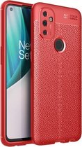 Voor OnePlus N100 Litchi Texture TPU schokbestendig hoesje (rood)