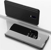 Voor Xiaomi Redmi 8A Plating Mirror Horizontale Flip Leather Case met Bracket Holster (Zwart)