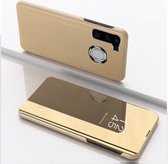 Voor Samsung Galaxy M11 vergulde spiegel horizontale flip lederen tas met houder (goud)