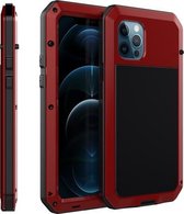 Schokbestendige waterdichte siliconen + zinklegering beschermhoes voor iPhone 12 mini (rood)