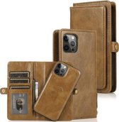 Meerdere kaartsleuven Afneembare magnetische horizontale flip lederen tas met kaartsleuven & houder & portemonnee voor iPhone 12/12 Pro (bruin)